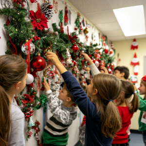 decorar la clase en navidad, decorating the classroom for christmas, Dekoration des Klassenzimmers zu Weihnachten